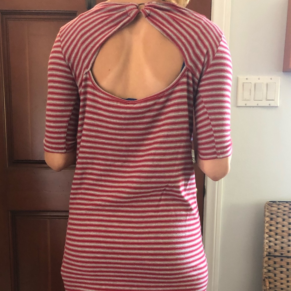 Red & Grey striped dress